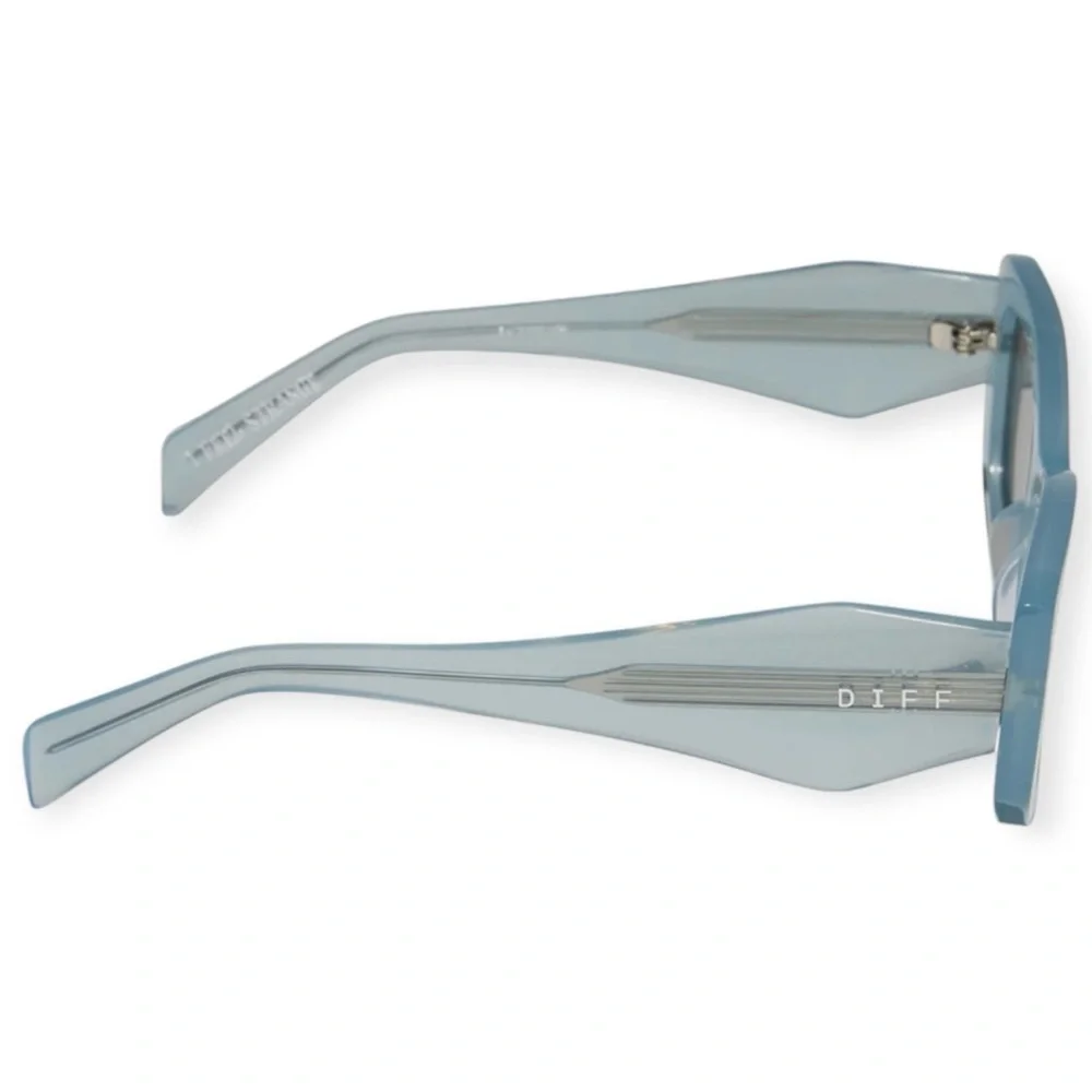 DIFF Astrid Deetz Sunglasses Beetlejuice Silver Blue Frame Dusty Silver Lens NWT